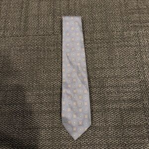 Ermenegildo Zegna Men’s Light Blue Patterned Silk Tie